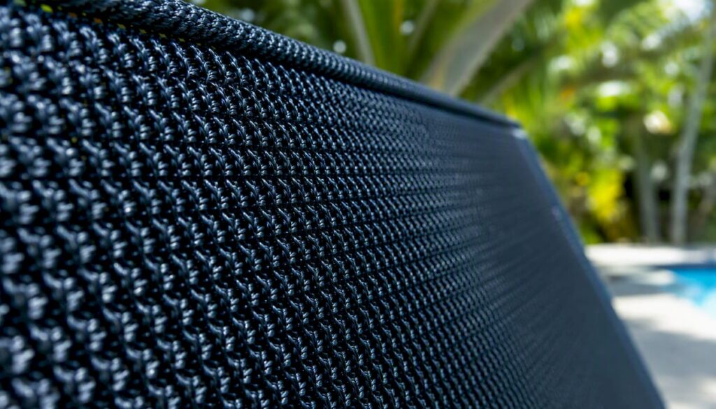 Close-up of pet-resistant polyester screen mesh texture
