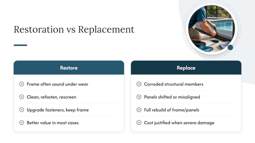 Restoration or replacement: an honest read on the tradeoff — overview diagram