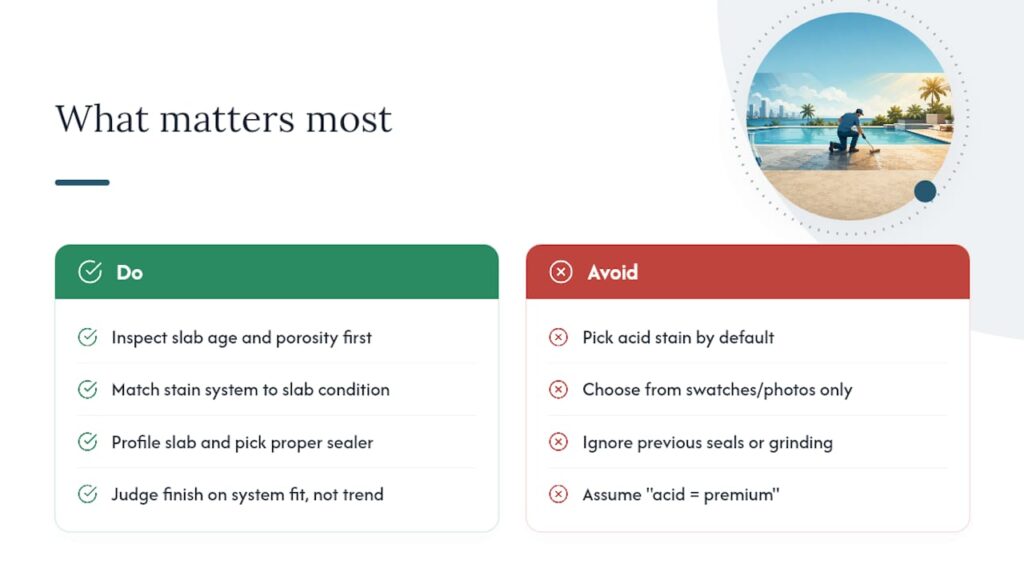 What Actually Matters When Choosing a Stain — overview diagram